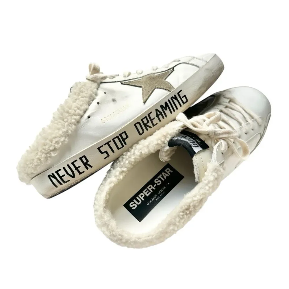 🔃Golden Goose Super Star Distressed Leather Shearling Lined Men’s Sneakers - Picture 8 of 10